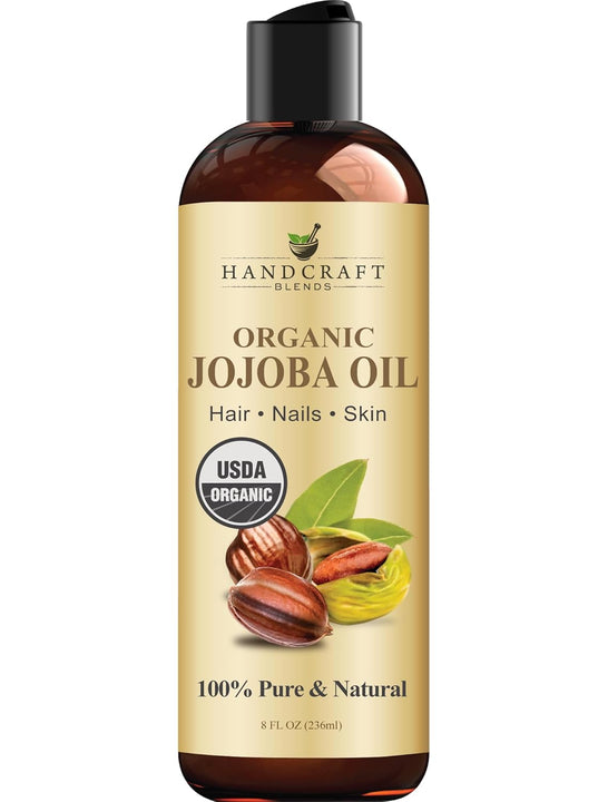 Handcraft Blends USDA Organic Jojoba Oil - 8 Fl Oz - 100% Pure and Natural