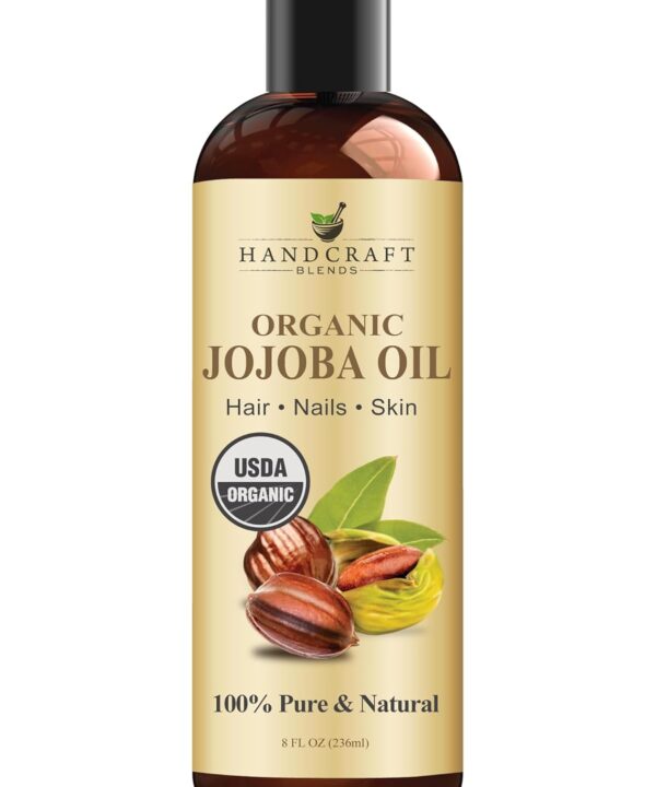 Handcraft Blends USDA Organic Jojoba Oil - 8 Fl Oz - 100% Pure and Natural